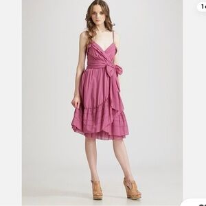 Diane Von Furstenberg - KASI Cotton Voile Ruffled Wrap Dress Plum Mist - Sz 4